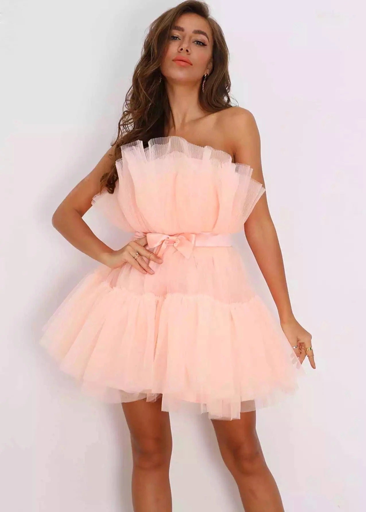 Top Mesh Graceful Bow Tutu Dress