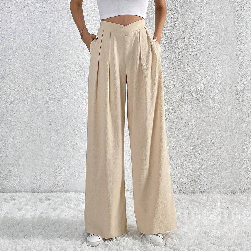 Office Pleated Casual Wide Leg Loose Pants