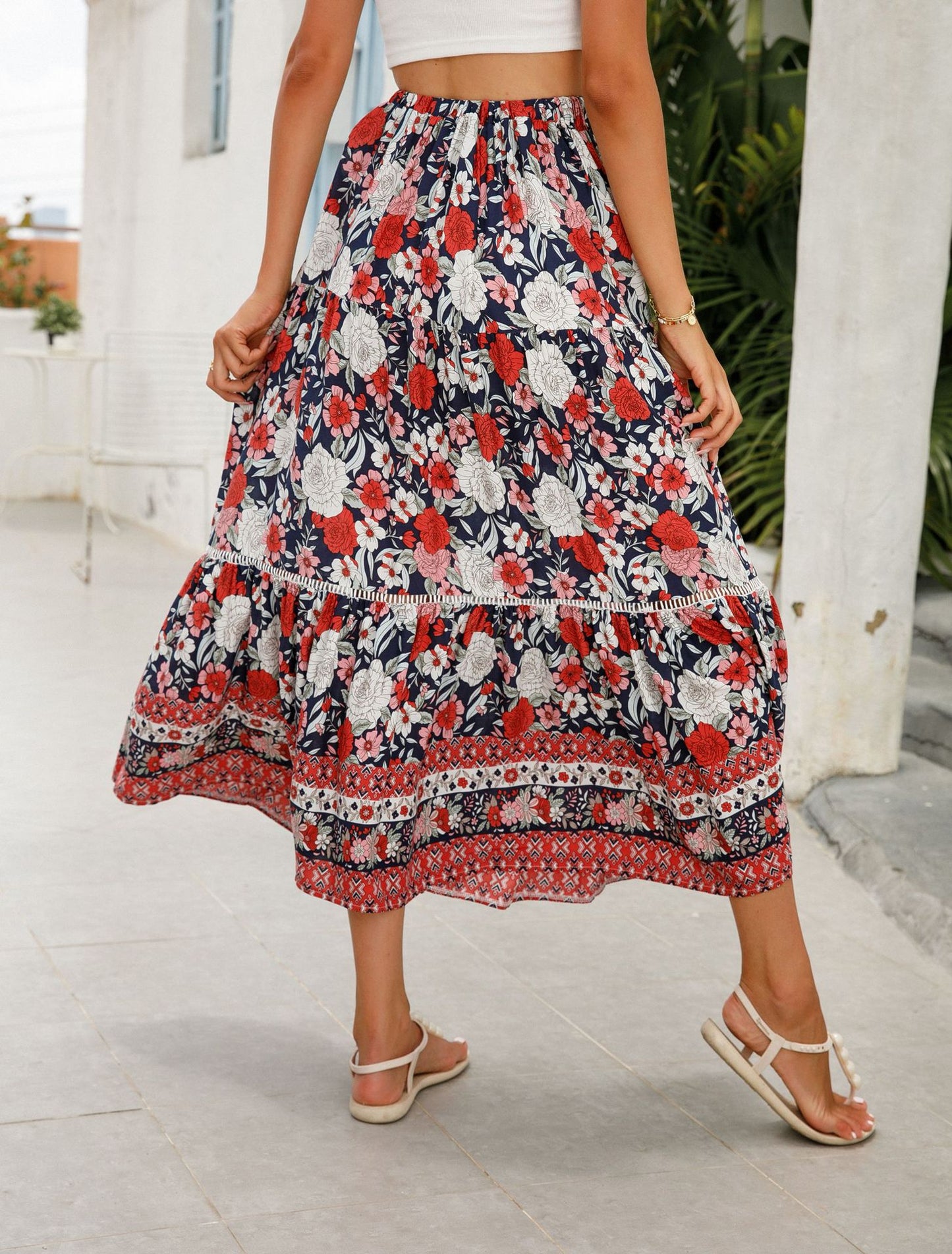 Rayon Bohemian Beach Vacation Skirt