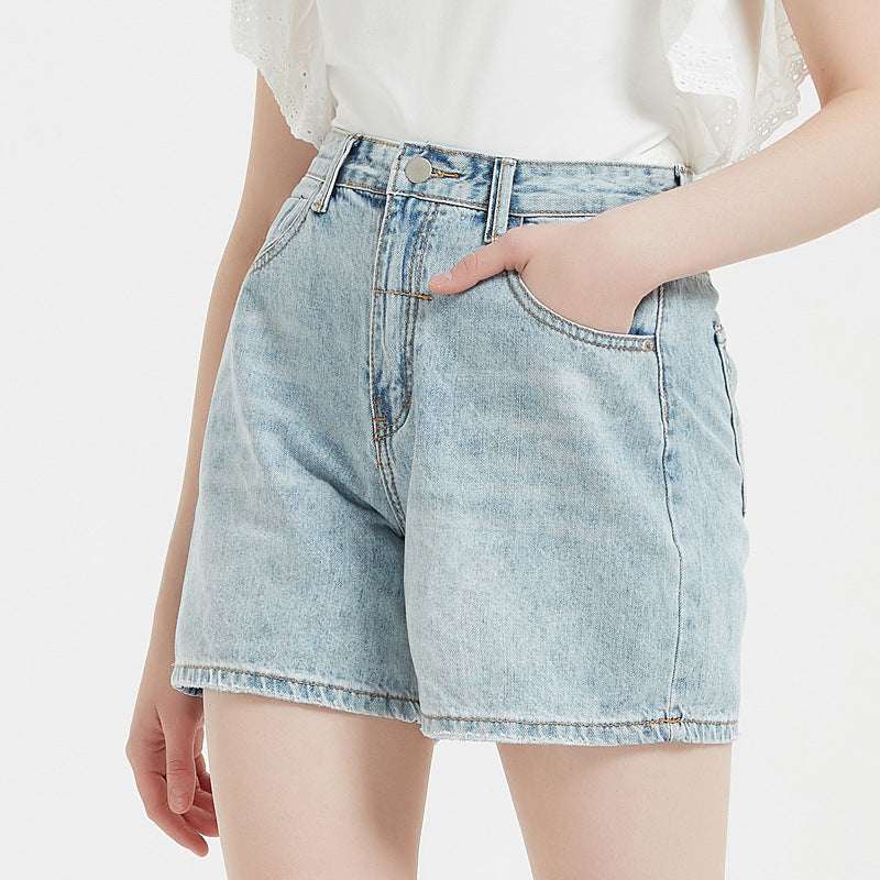 Pantalones cortos de mezclilla adelgazantes casuales sueltos finos de cintura alta de verano