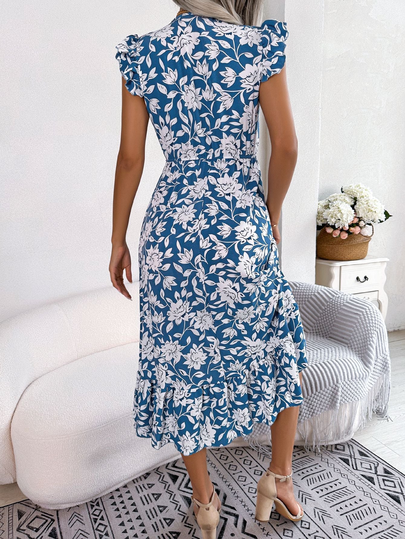 Floral Waist Slimming Maxi Dress