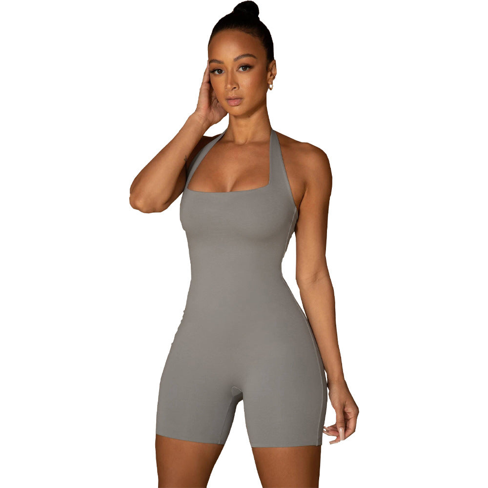 Solid Color Casual Exercise Yoga Shaping Romper