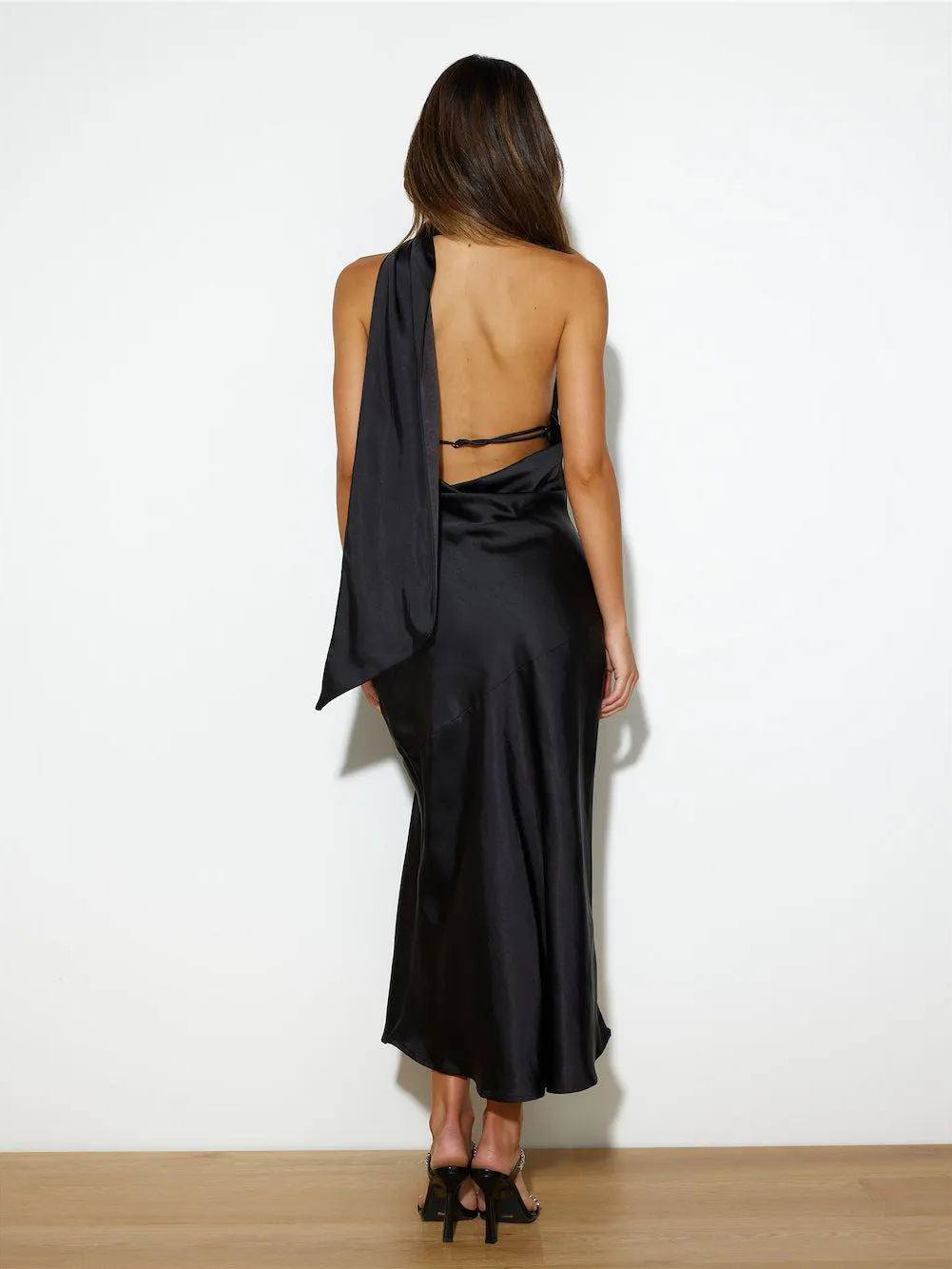 Satin Design Split Sexy Backless French Evening Dress