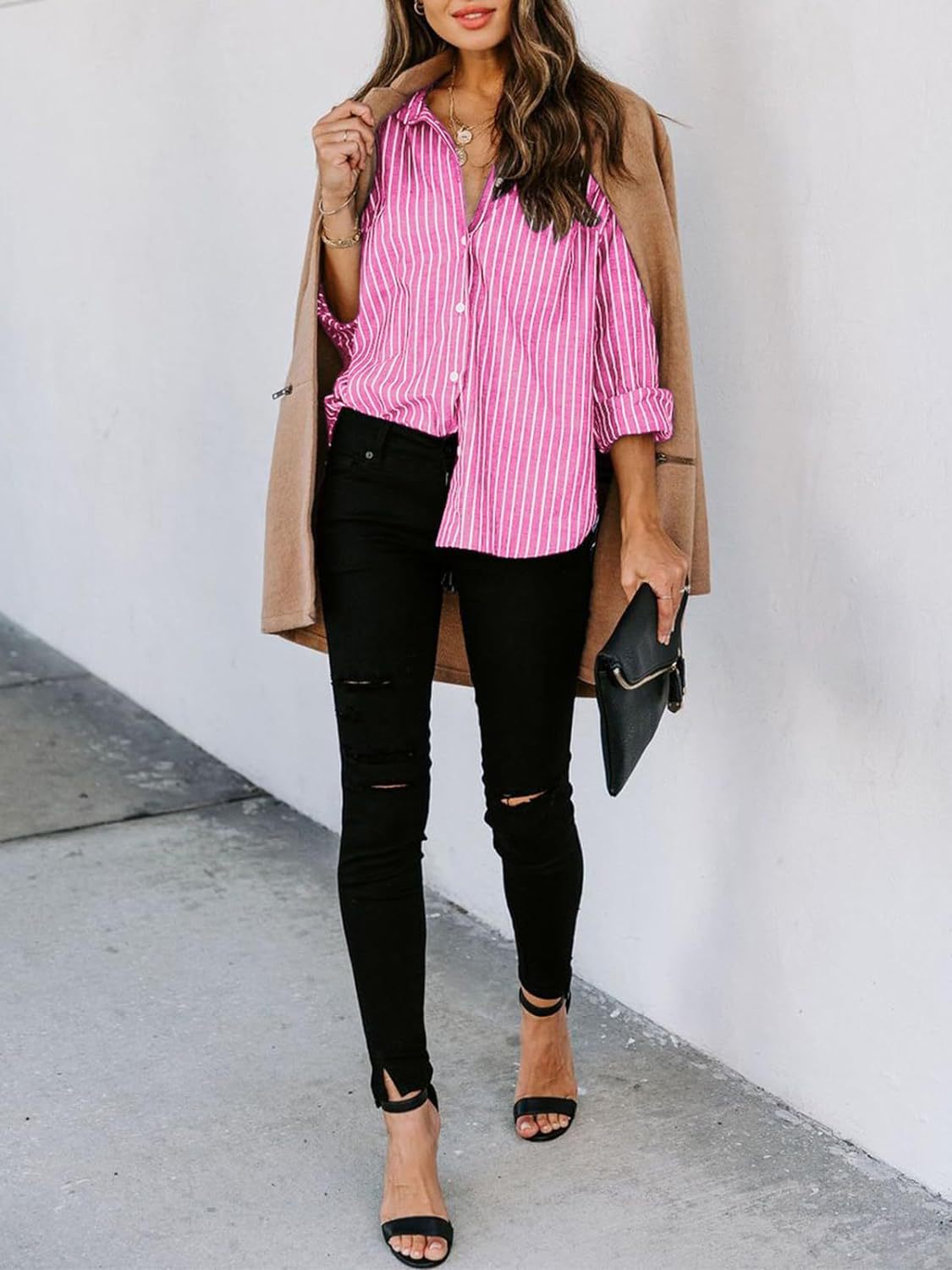 Striped Long Sleeve Button Shirt