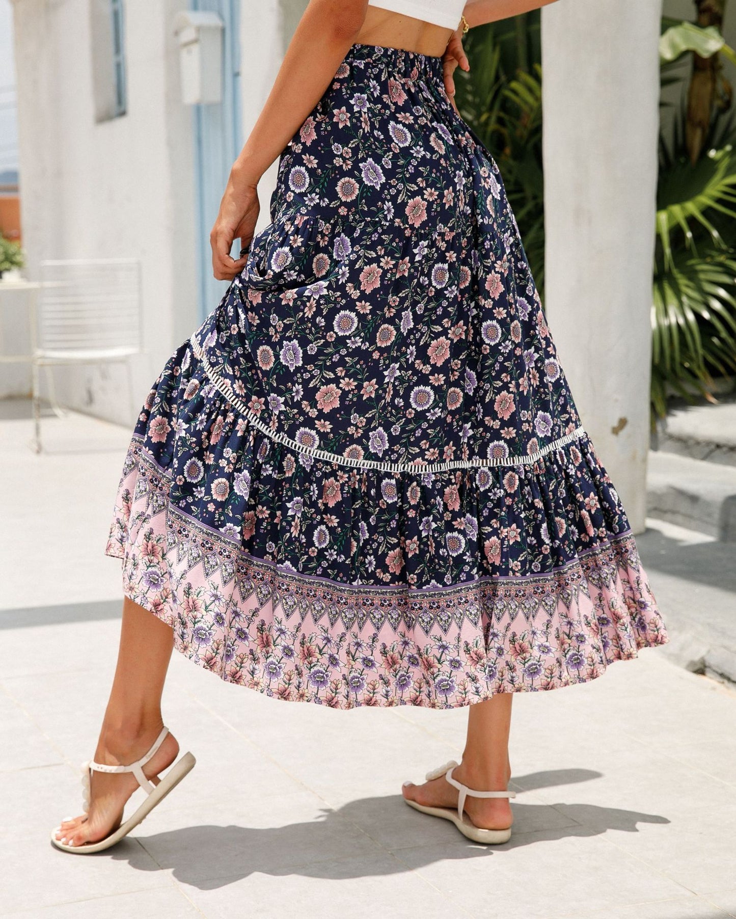 Rayon Bohemian Beach Vacation Skirt