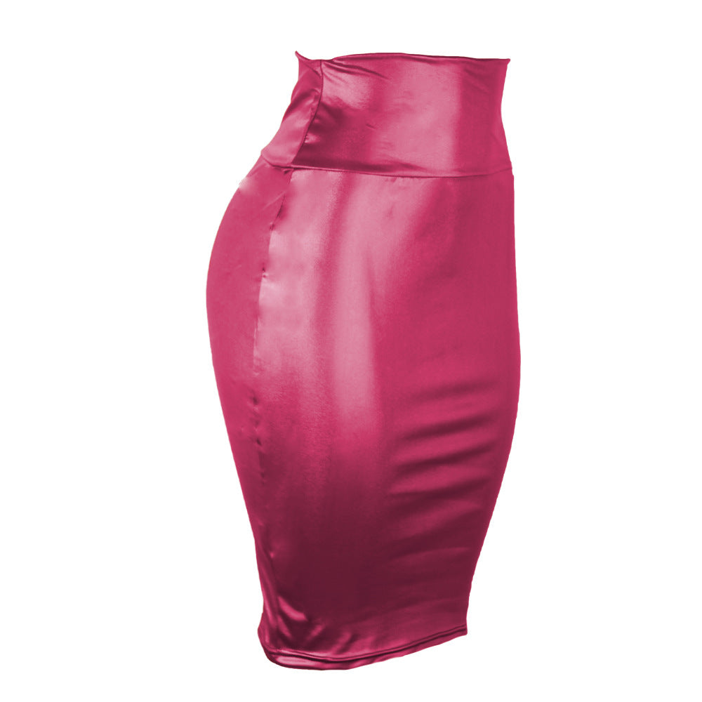 Faux Leather Hip Sexy High Waist Stretch plus Size Skirt