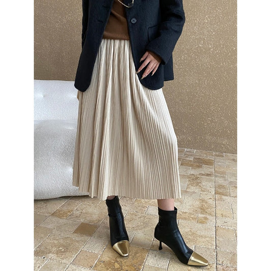 Office A Line Pleated Skirt