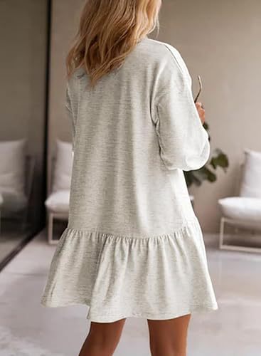 Crisscross Neckline Round Neck Long Sleeve Casual Sweatshirt Dress