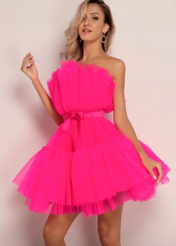 Top Mesh Graceful Bow Tutu Dress