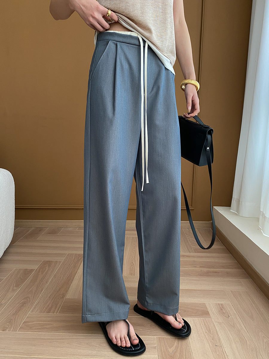 Tone Stitching Design Office Draping Mop Work Pants