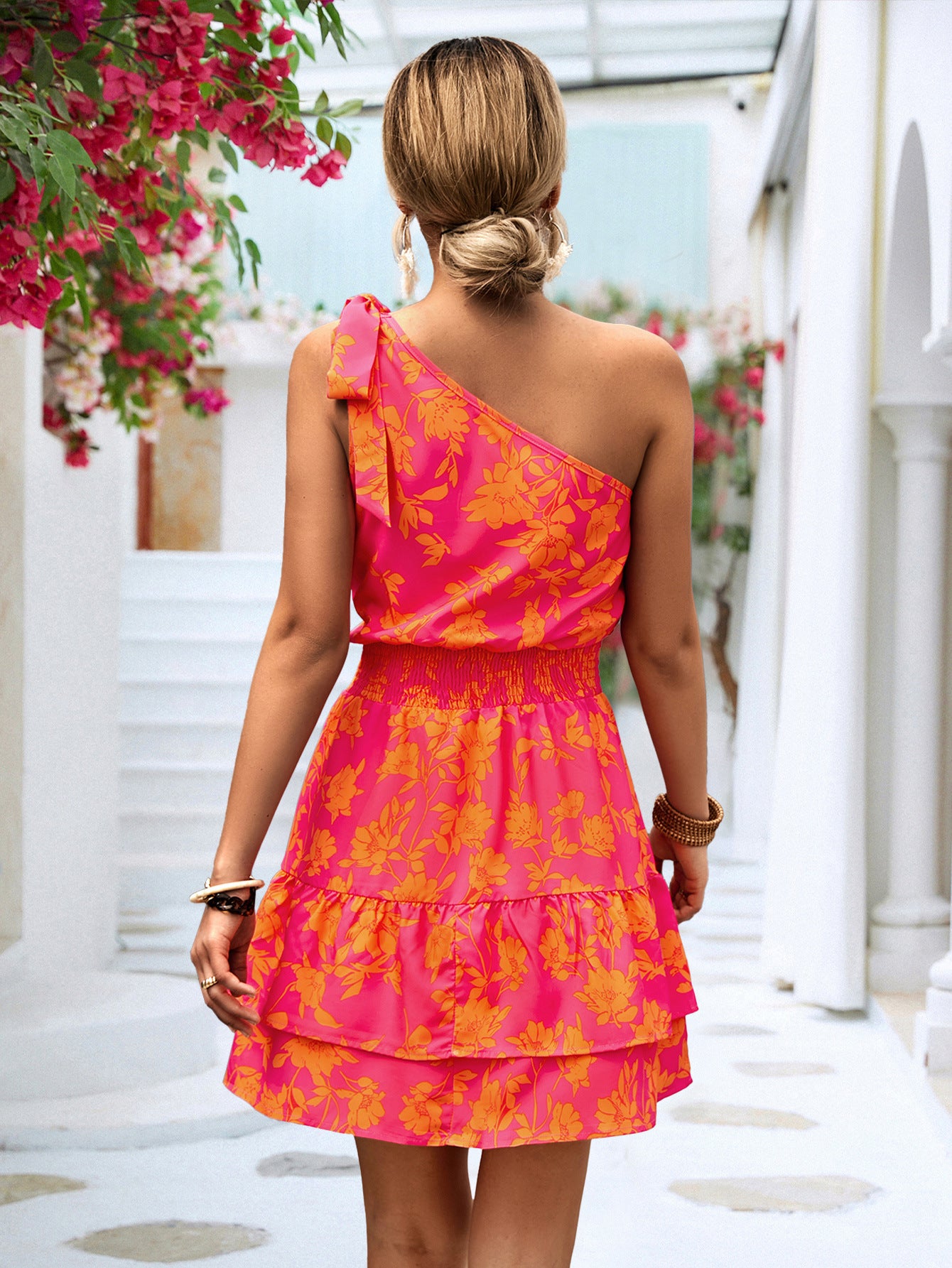 Summer Sloping Shoulder Dress