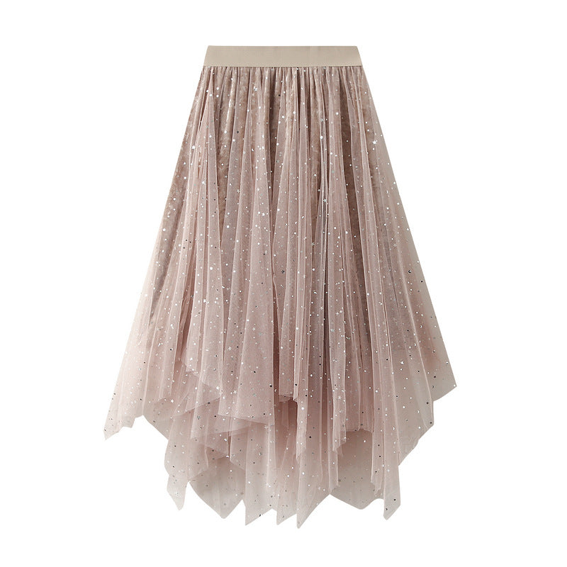 Puffy Starry Sky Mesh Skirt