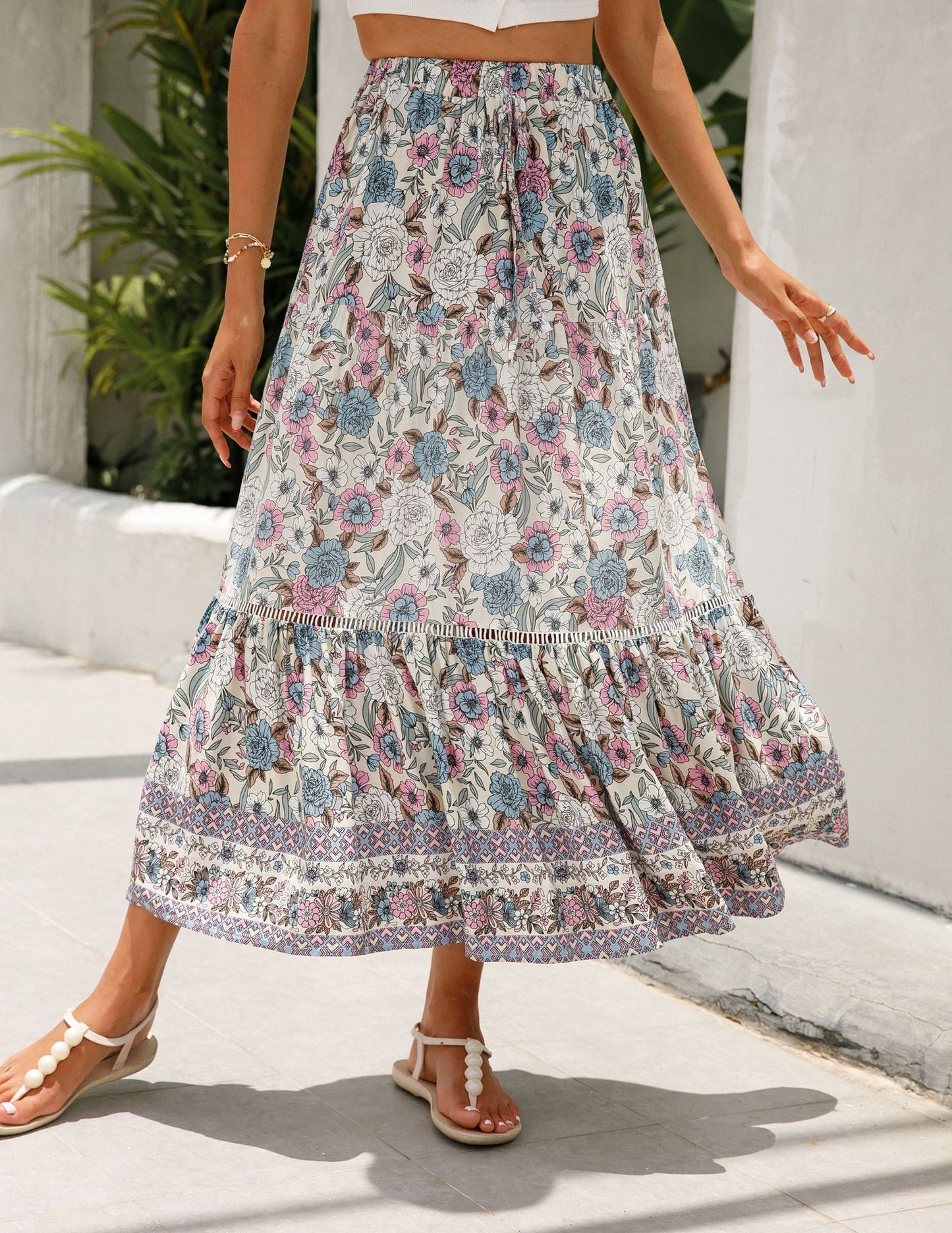 Rayon Bohemian Beach Vacation Skirt