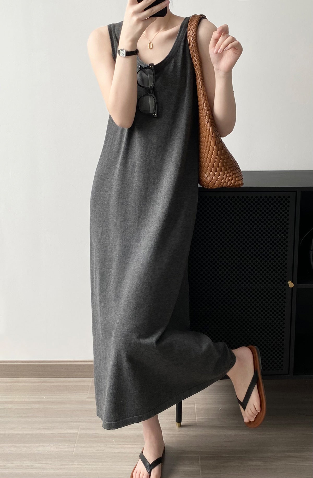 Round Neck Vest Dress