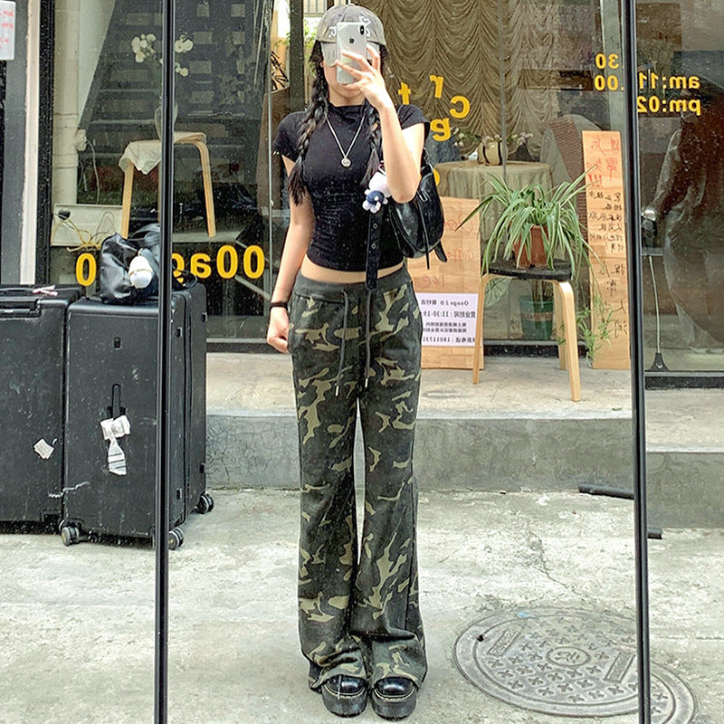 Camouflage Sexy High Waist Slimming Mop Camouflage Pants