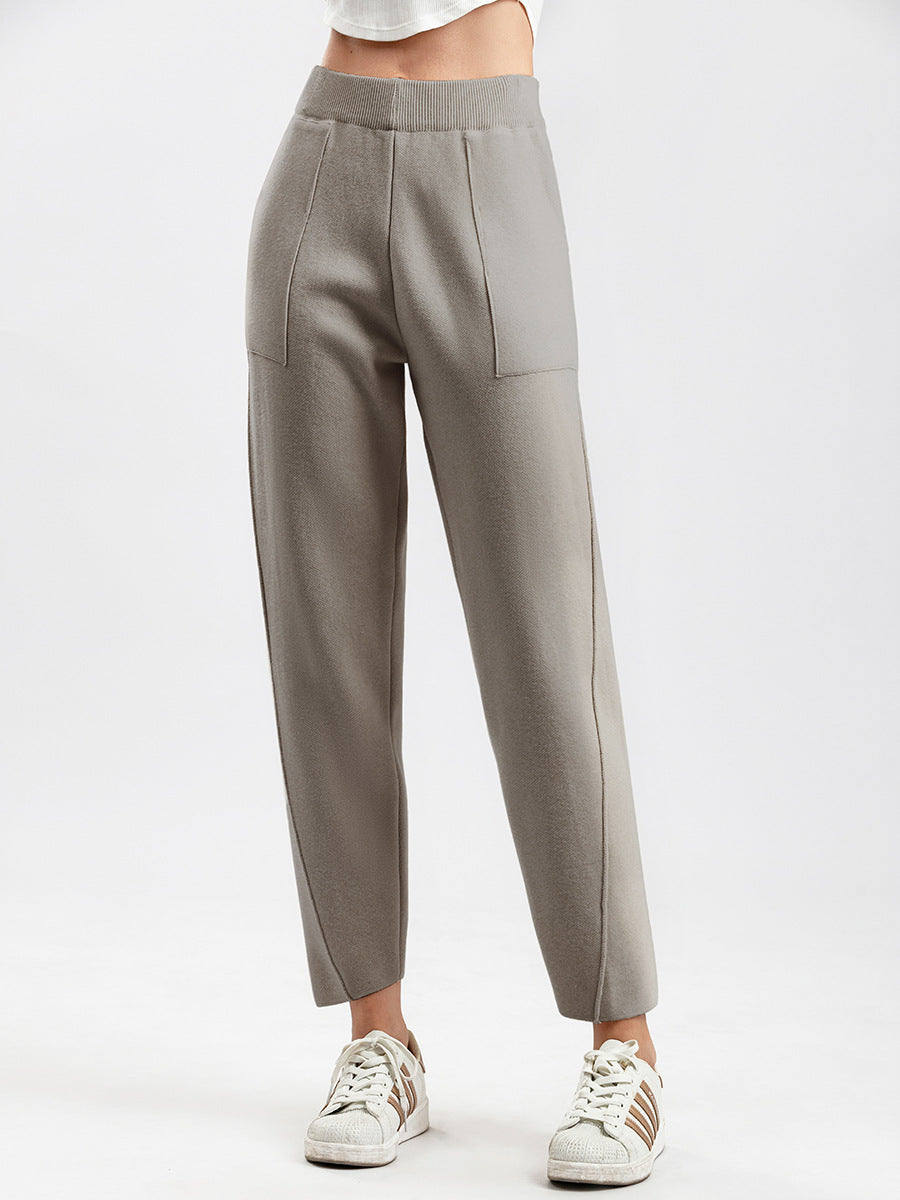 High Waist Knit Harem Pants