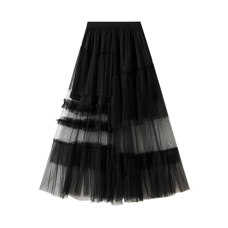 Irregular Asymmetric Tulle Skirt