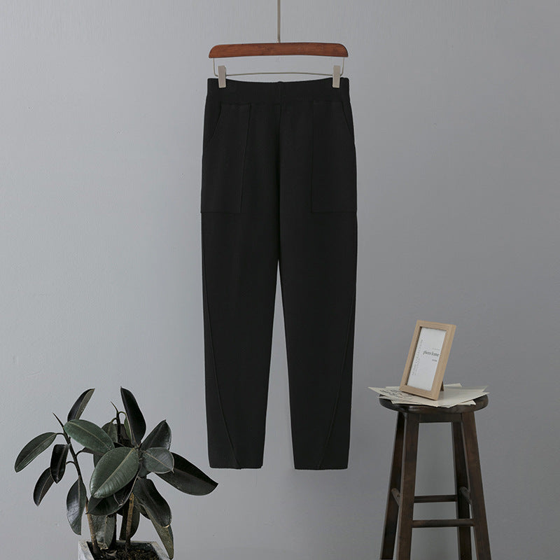 High Waist Knit Harem Pants