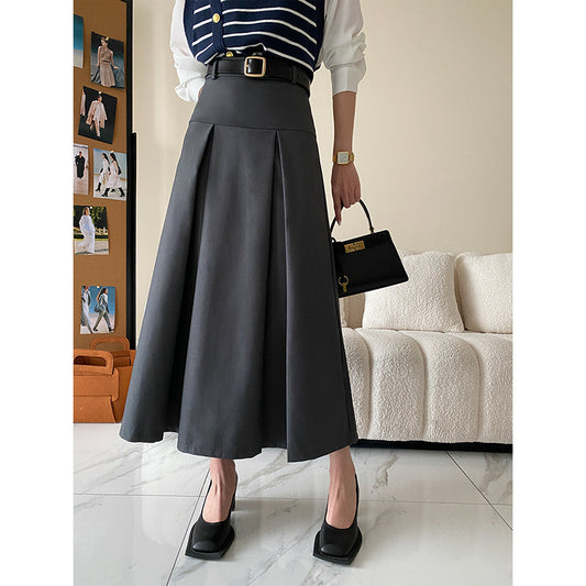 Cut A line Pleated Skirt