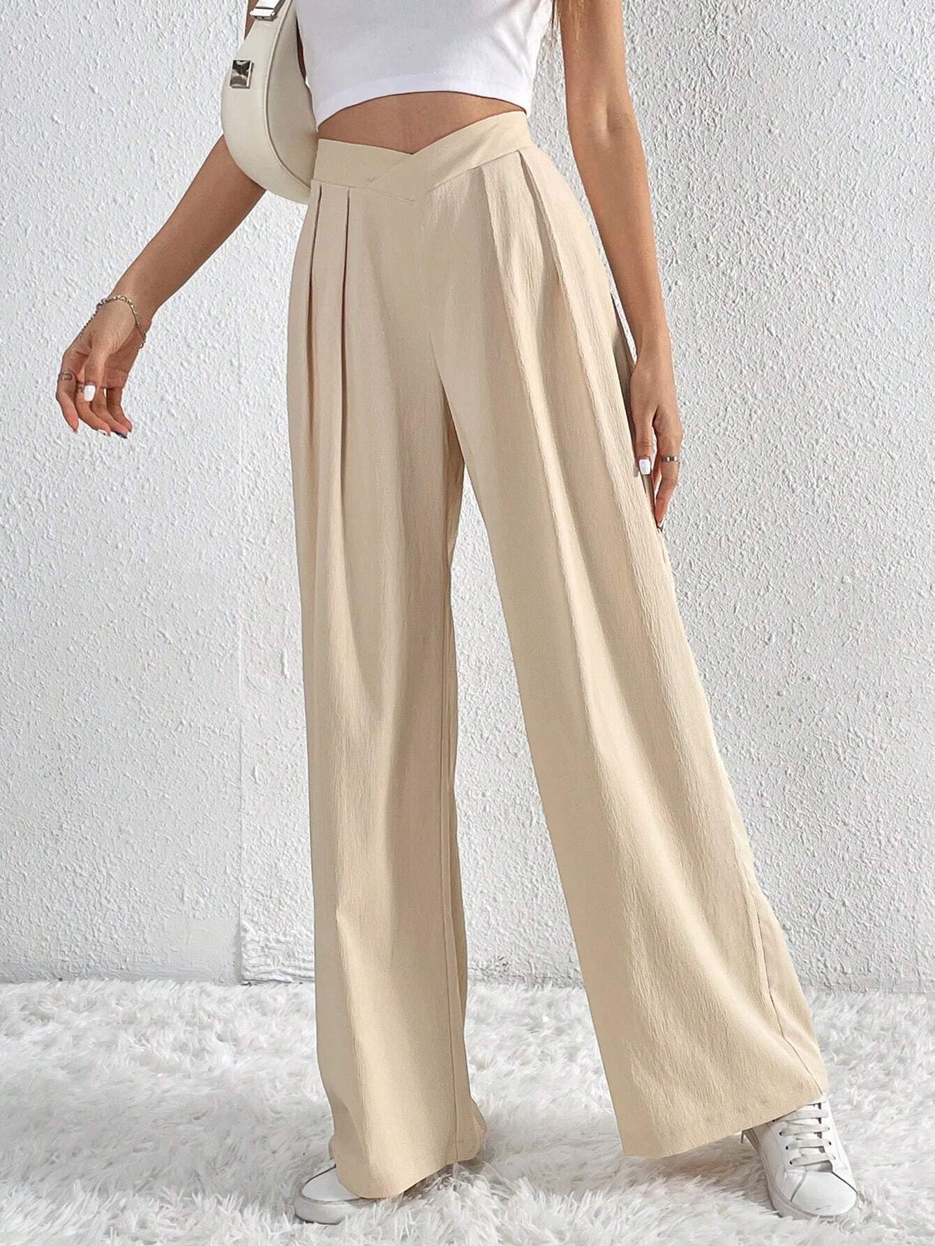 Office Pleated Casual Wide Leg Loose Pants