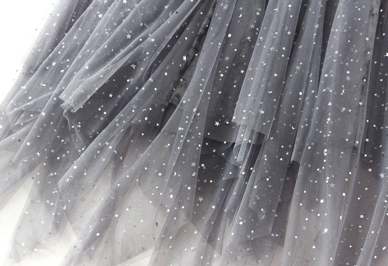 Puffy Starry Sky Mesh Skirt