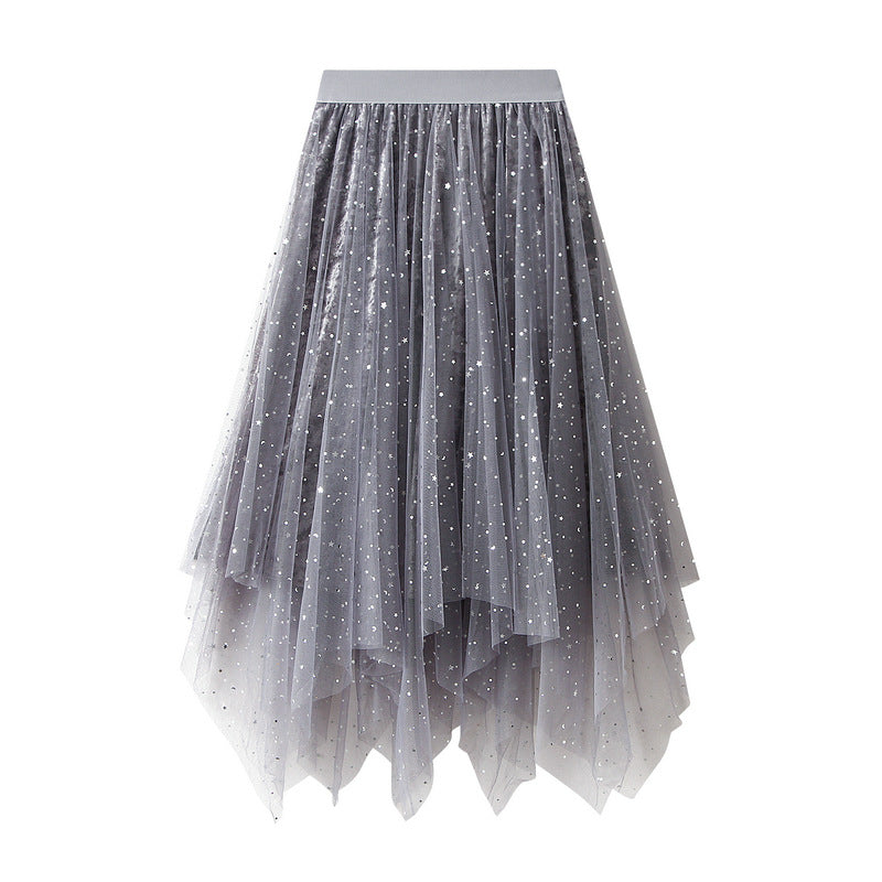 Puffy Starry Sky Mesh Skirt