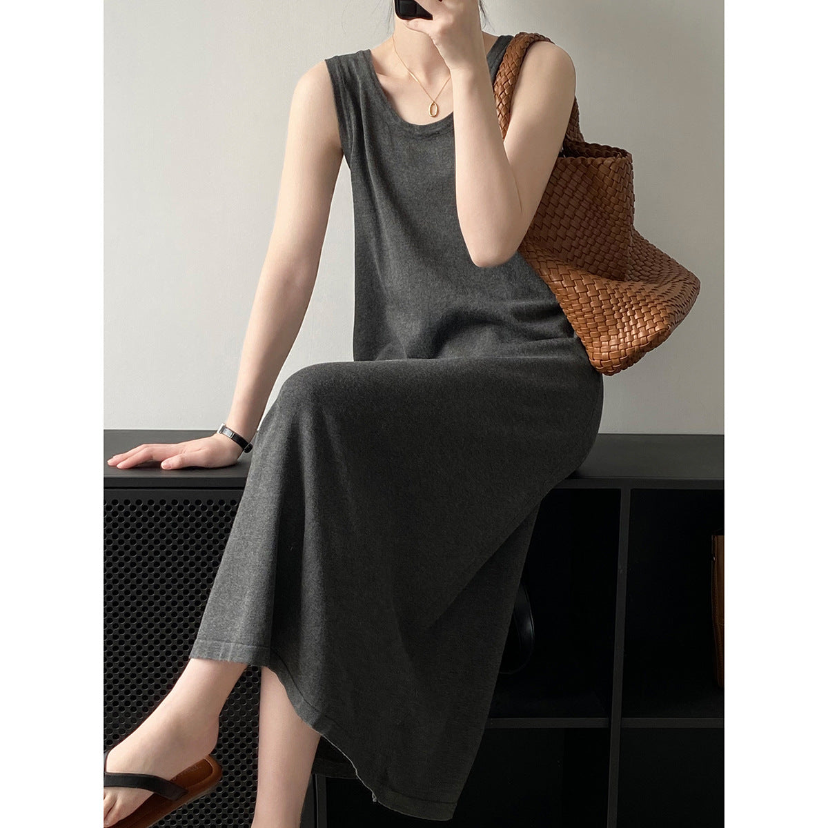 Round Neck Vest Dress