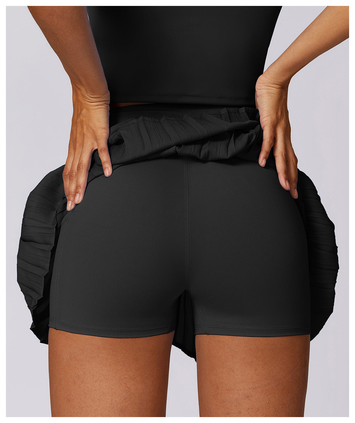 人造两件式速干网球裙裤防暴露健身裙