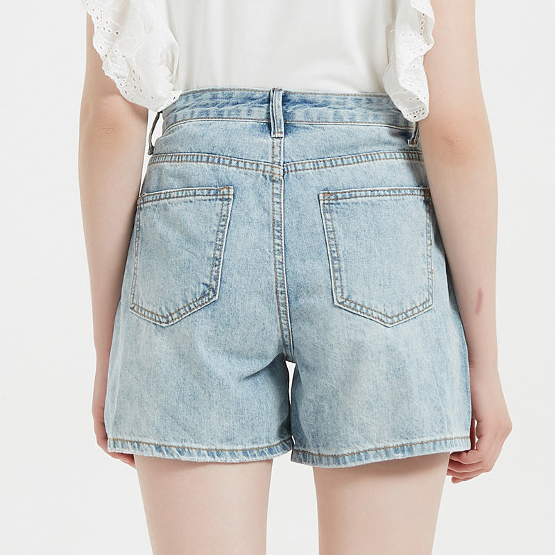Summer High Waist Thin Loose Casual Slimming Denim Shorts