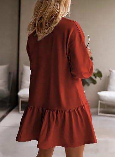 Crisscross Neckline Round Neck Long Sleeve Casual Sweatshirt Dress