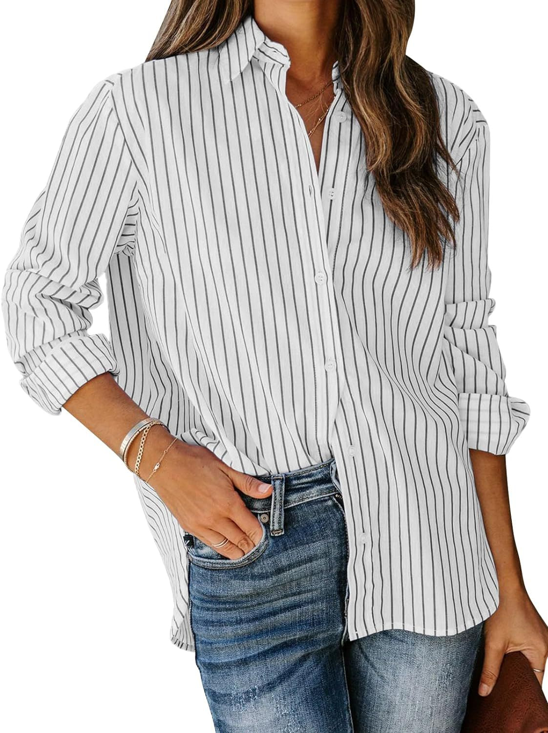 Striped Long Sleeve Button Shirt