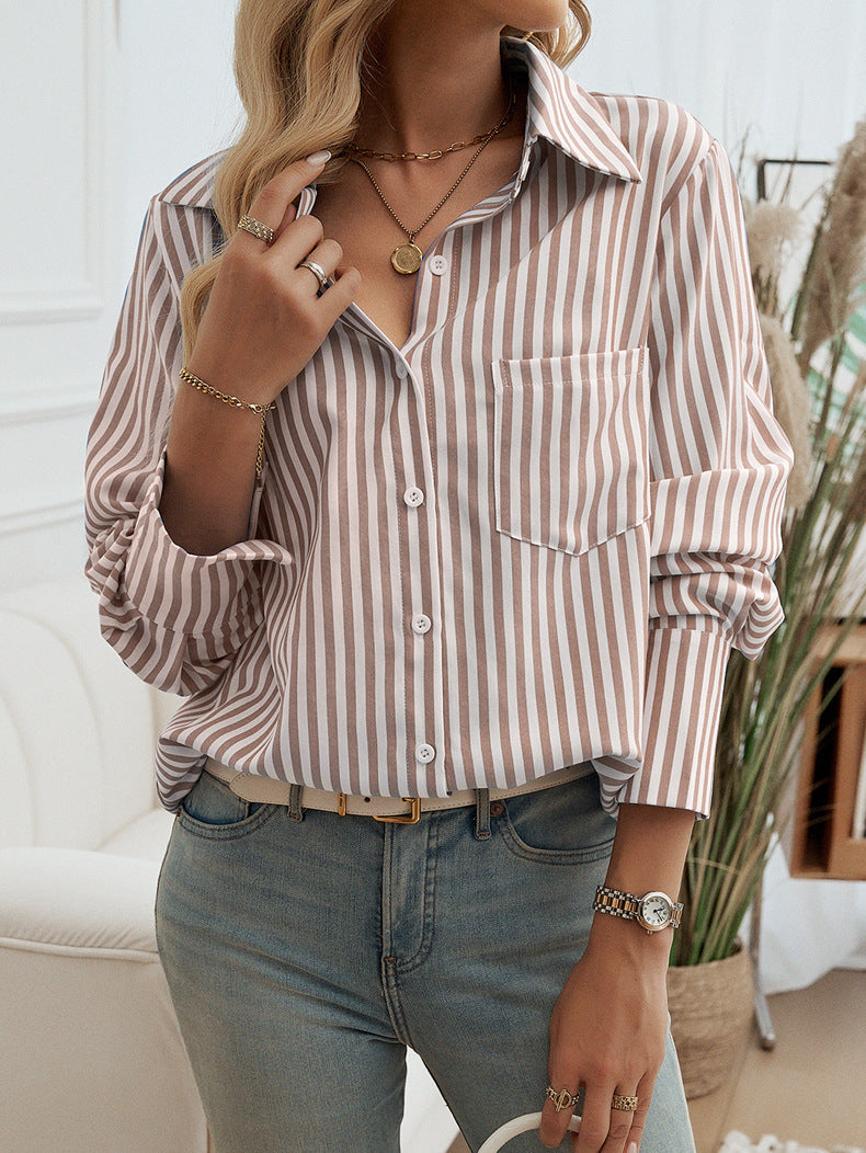 Office Striped Long Sleeve Shirt