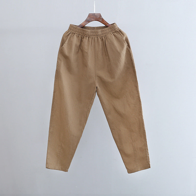 Summer Artistic Cotton Linen Casual Pants