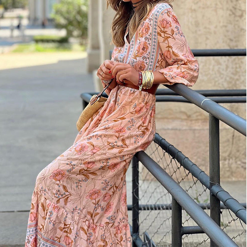 Bohemian Midi Printed Dress