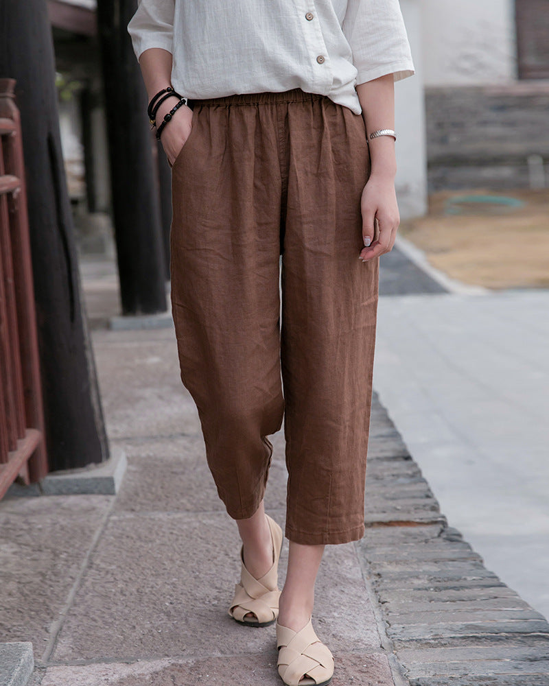 Summer Artistic Cotton Linen Casual Pants