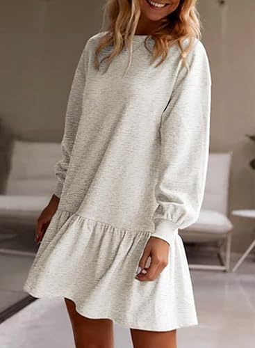 Crisscross Neckline Round Neck Long Sleeve Casual Sweatshirt Dress