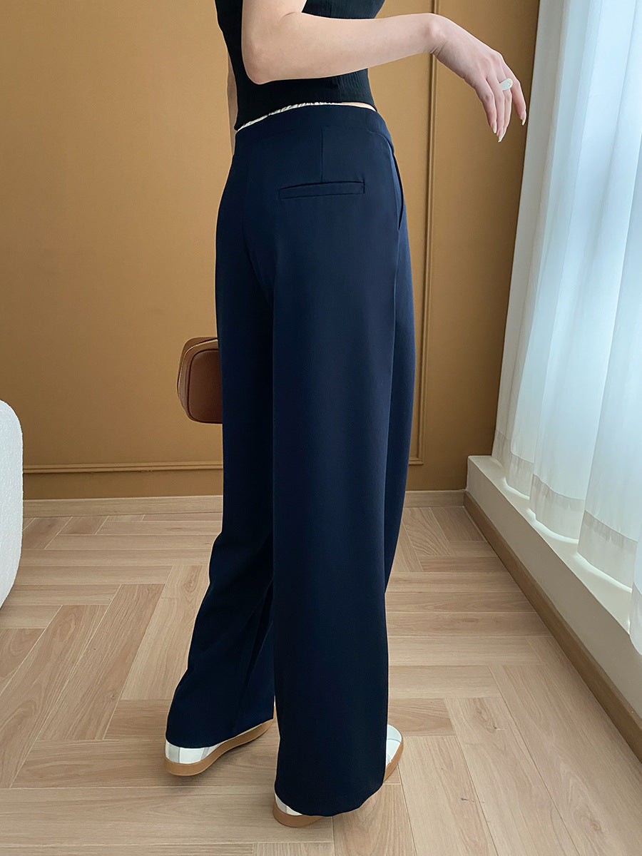 Tone Stitching Design Office Draping Mop Work Pants