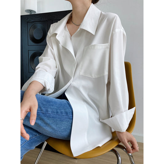 Loose Idle White Shirt YOUSI - Fashally.com