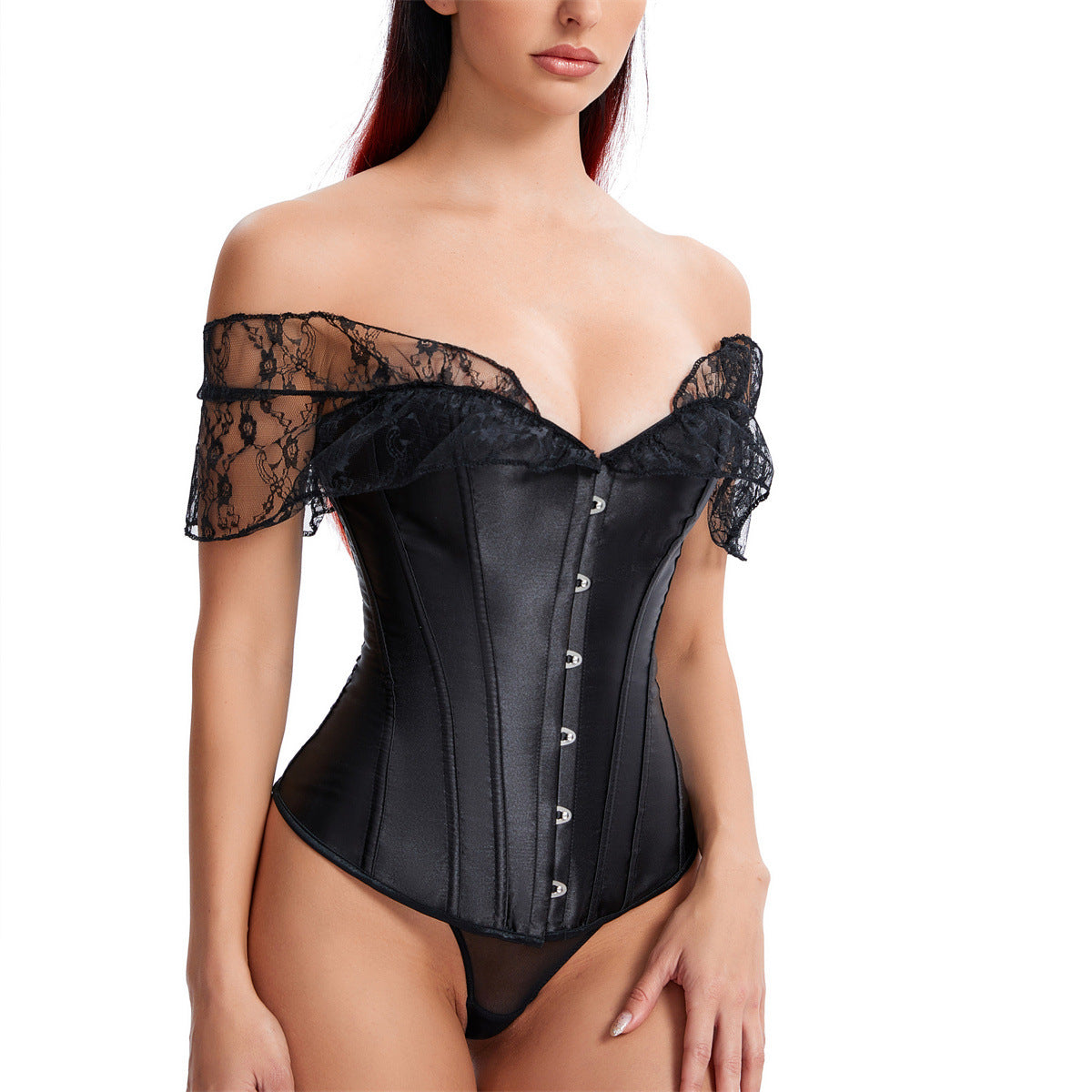 Lace Short Sleeved Corset