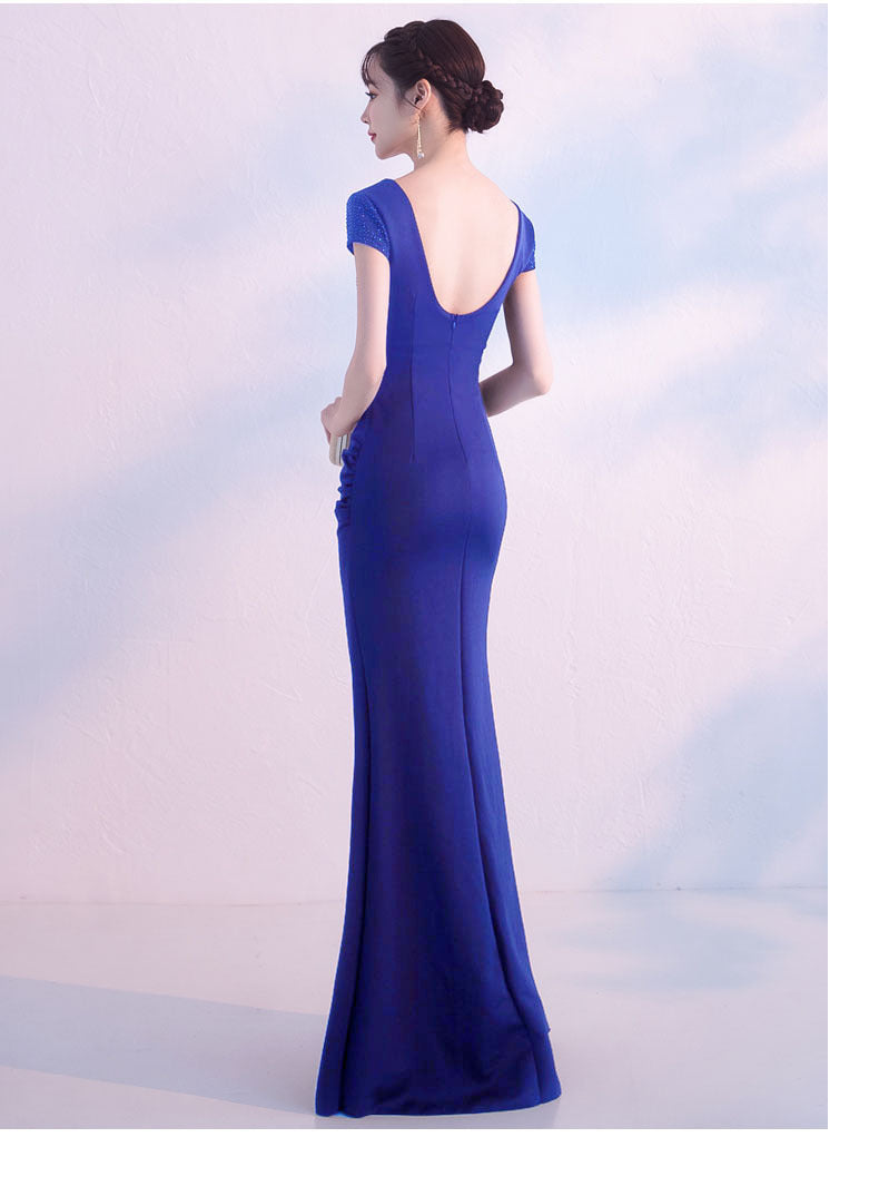 Generoso longo Slim Fit Fishtail Elegante Lady Host Dress