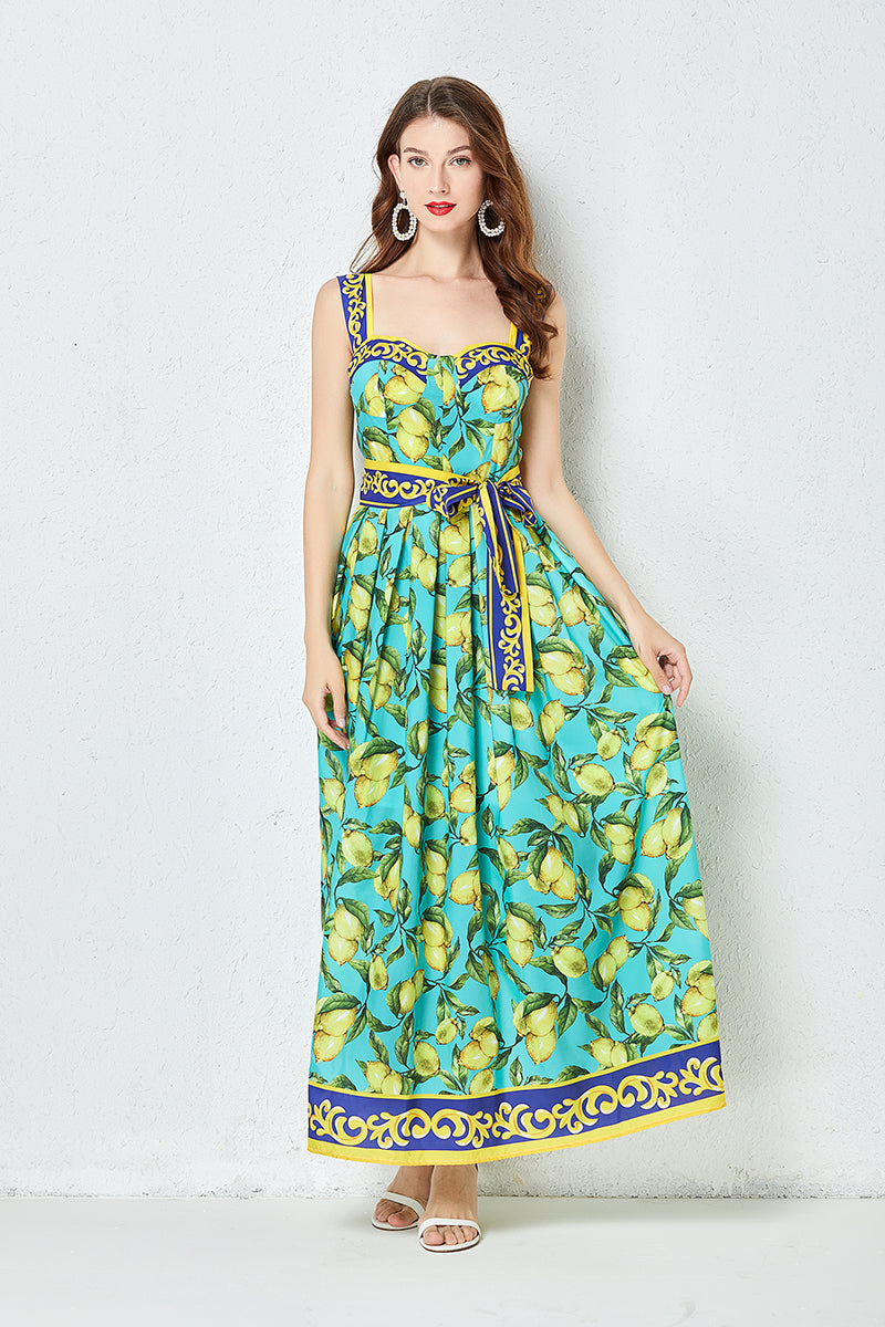 Printed A Line Cami Maxi Dress