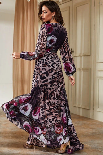 Leopard Print Long Sleeve Dress