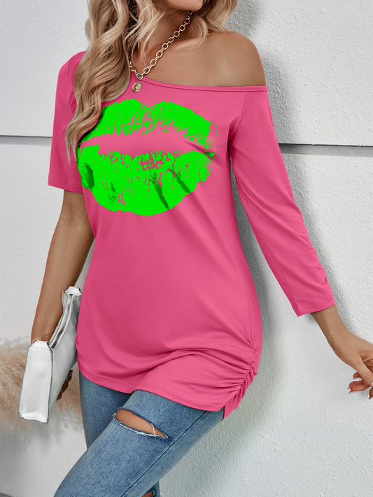 Lip Printings Short Sleeved T-shirt