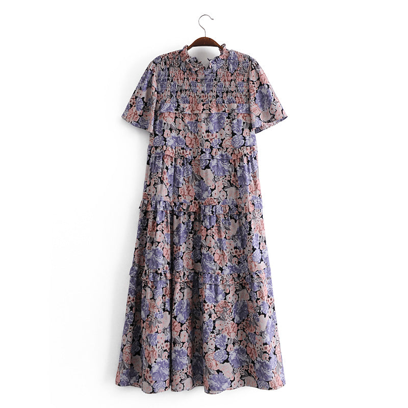 Short Sleeve Floral Maxi Dress