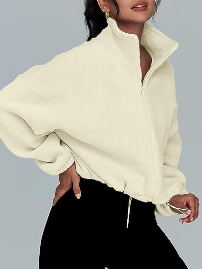 Polar Fleece Sports Velvet Stand Collar Zipper Sweatshirt