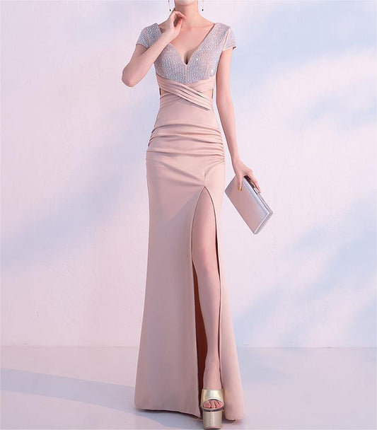 Generoso longo Slim Fit Fishtail Elegante Lady Host Dress