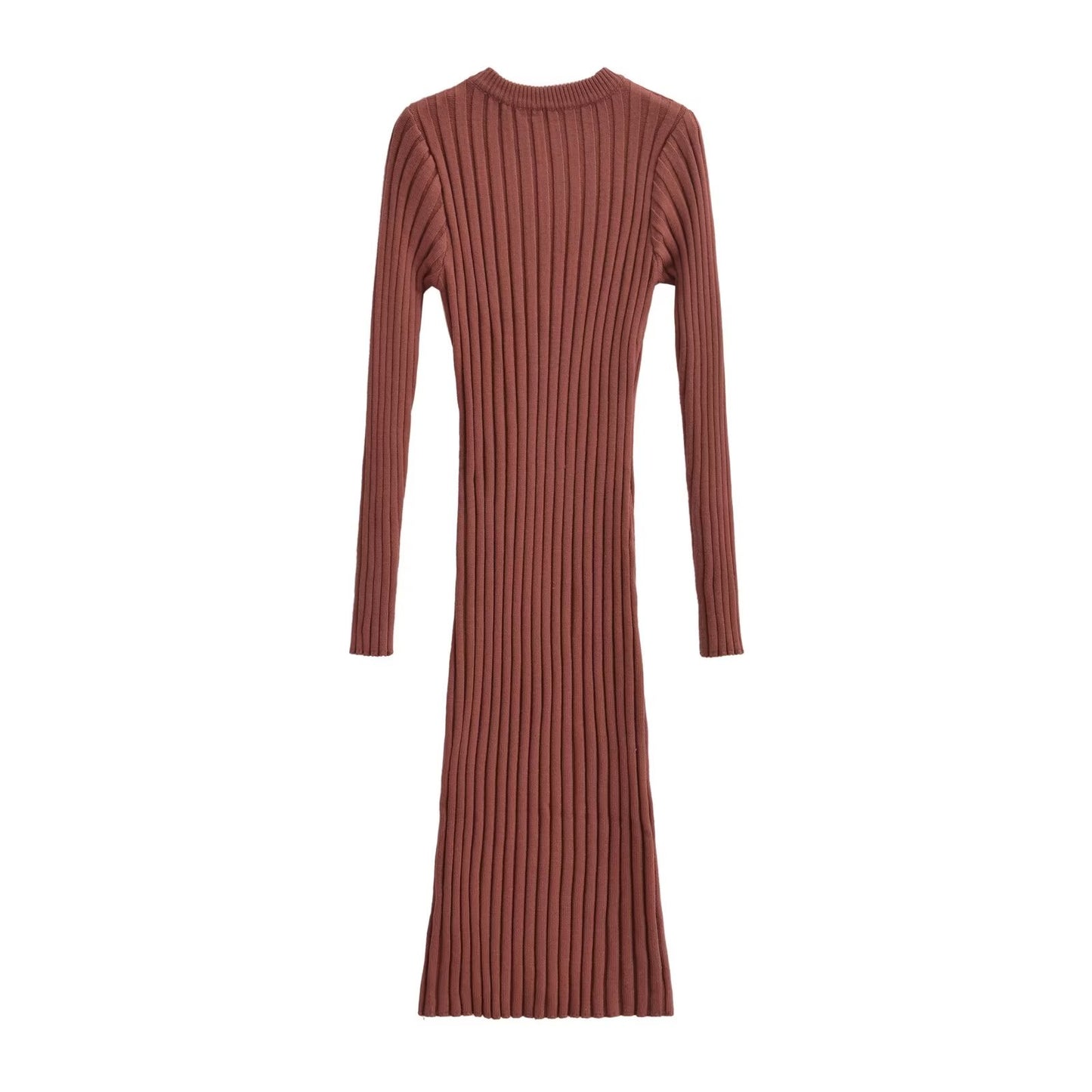 Sunken Stripe Slim Fit Sweater Maxi Dress