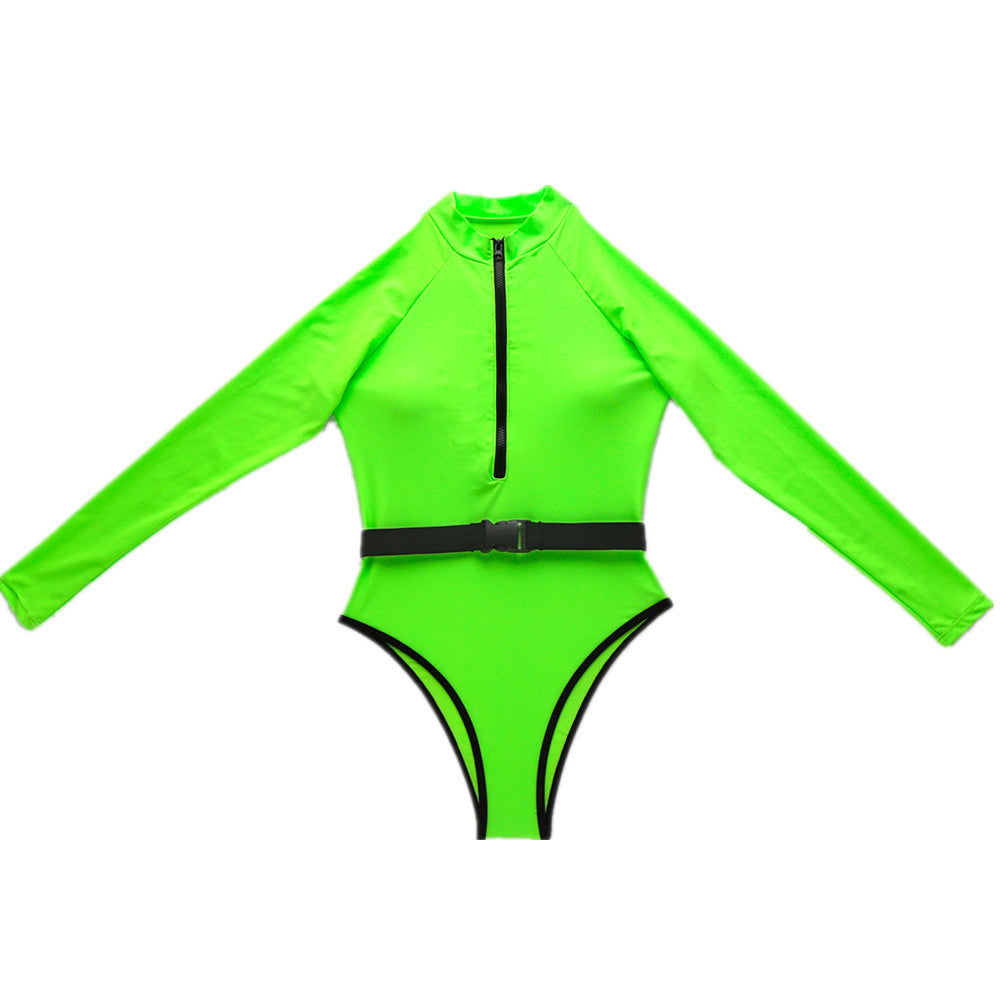 One Piece Fluorescent Color Swimsuit