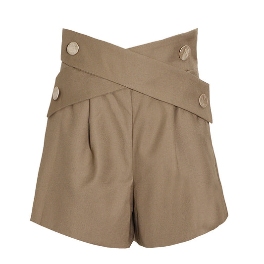 A-Linien-Shorts mit hoher Taille und weitem Bein