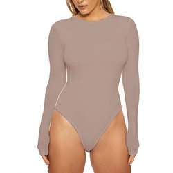 Casual Bottoming Top Long Sleeve Tight Bodysuit